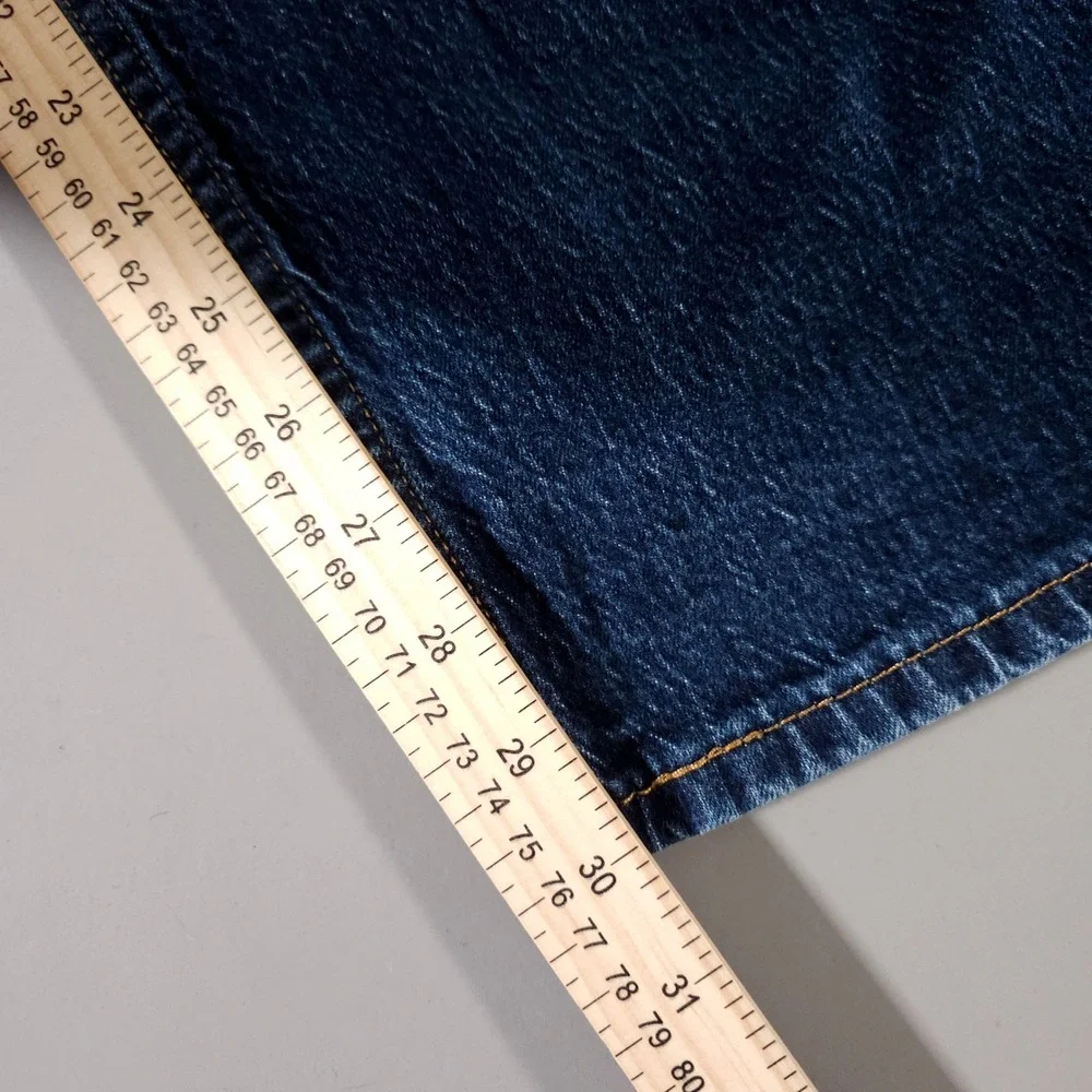 Levi's 505 Regular Fit Jeans Mens 42x32 Blue Dark Wash‎ Straight Leg Denim